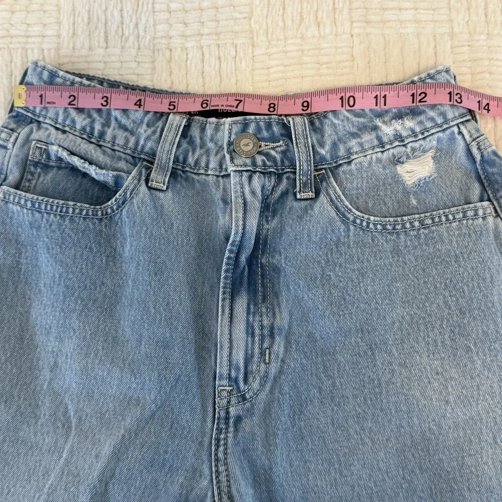Hollister Jeans Womens 27R 4R Blue Med/Lt Wash Ultra High Rise Baggy Wide Leg - Picture 9 of 16